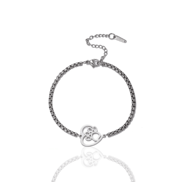 Pulseira Patinhas Companheiras Prata