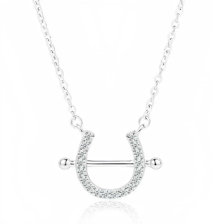 Conjunto Ferradura Luxo Cravejada  Banhada Ouro 14k ou Prata 925