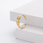 Anel Bridão Prata 925 Banhado Ouro 14k