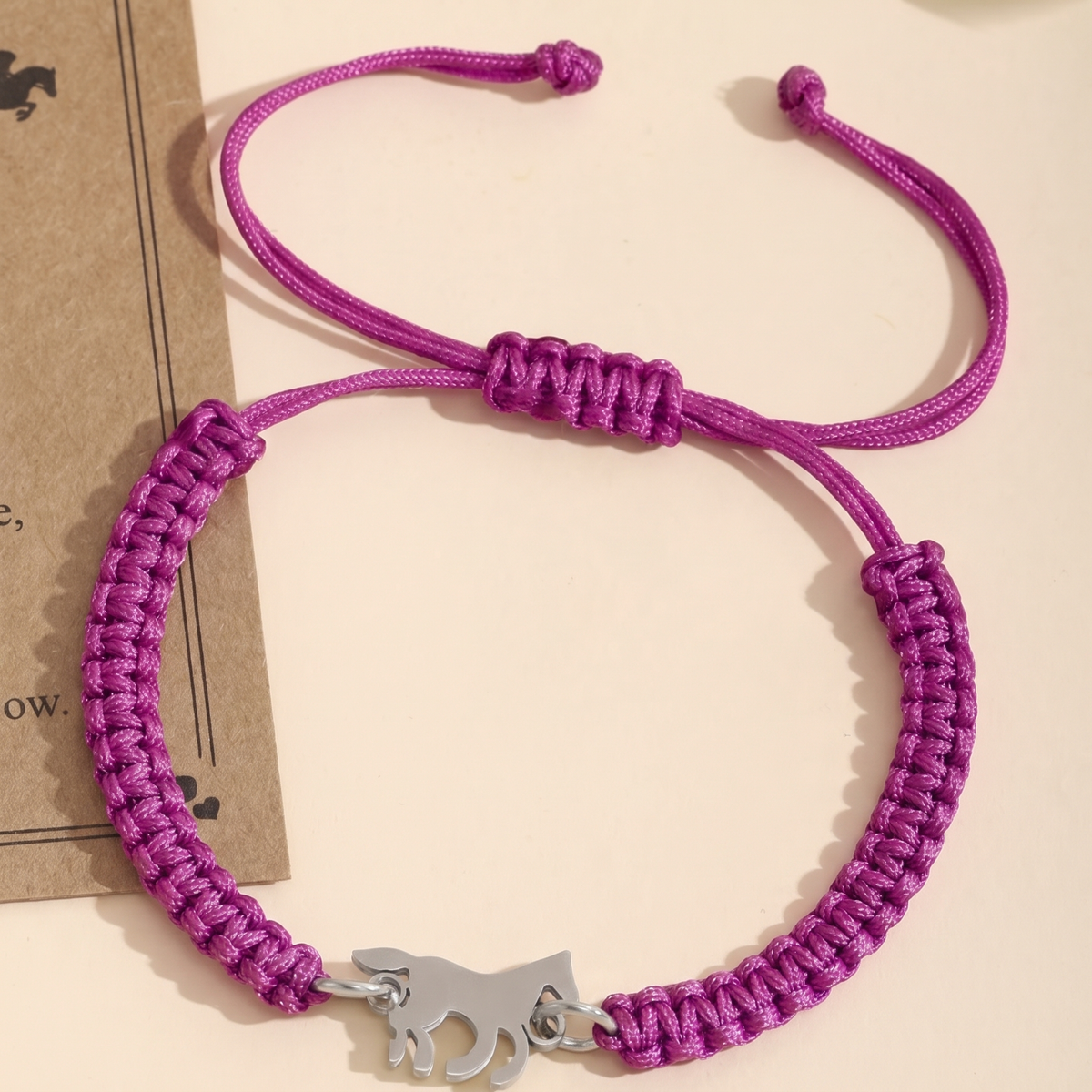 Pulseira Ajustável Galope Cores Pingente Prata