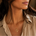 Conjunto Corrente e Pingente Cavalo Elegance Dourado