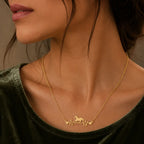 Conjunto Corrente e Pingente Batimentos Dourado