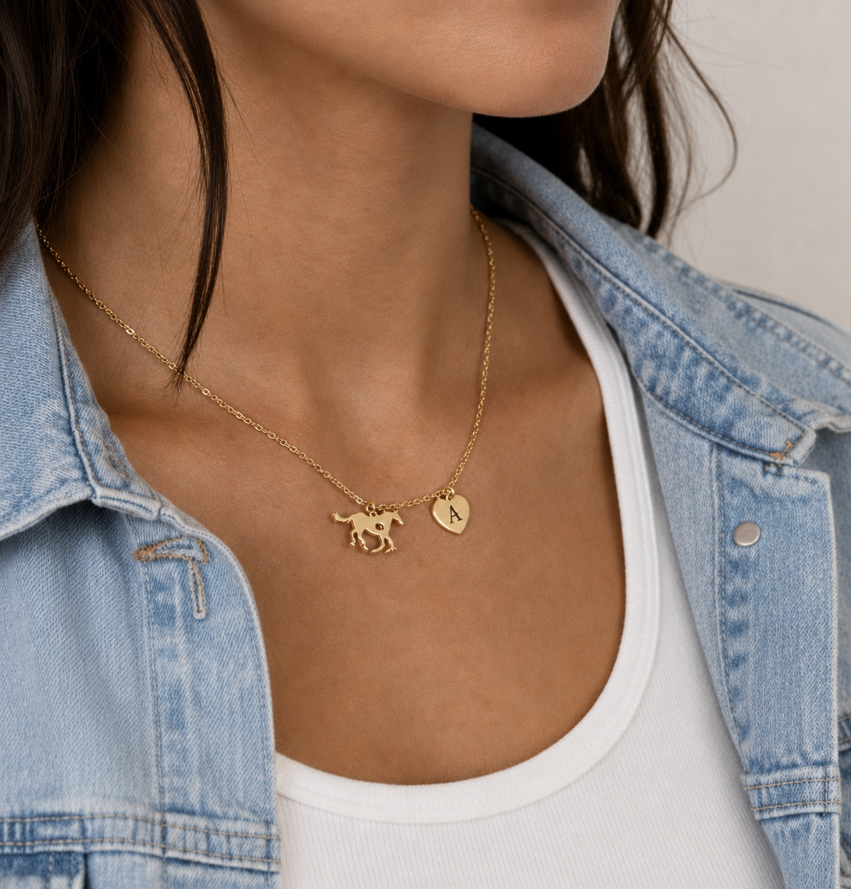 Conjunto Colar e Corrente Alfabeto Dourado ou Prata