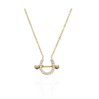 Conjunto Ferradura Luxo Cravejada  Banhada Ouro 14k