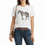 T-Shirt Cavalo Floral