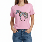 T-Shirt Cavalo Floral