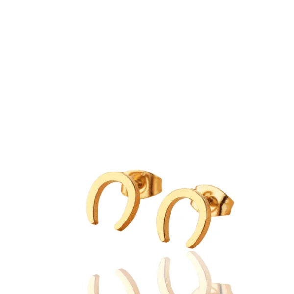 Brinco Ferradura Liso Dourado