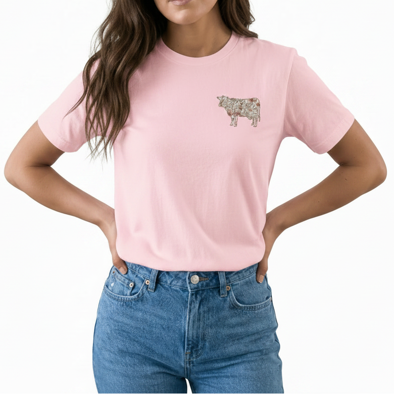 T-shirt Vaquinha Floral Pequena