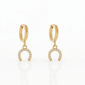 Brinco Ferradura Brilhante Dourado