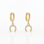 Brinco Ferradura Brilhante Dourado