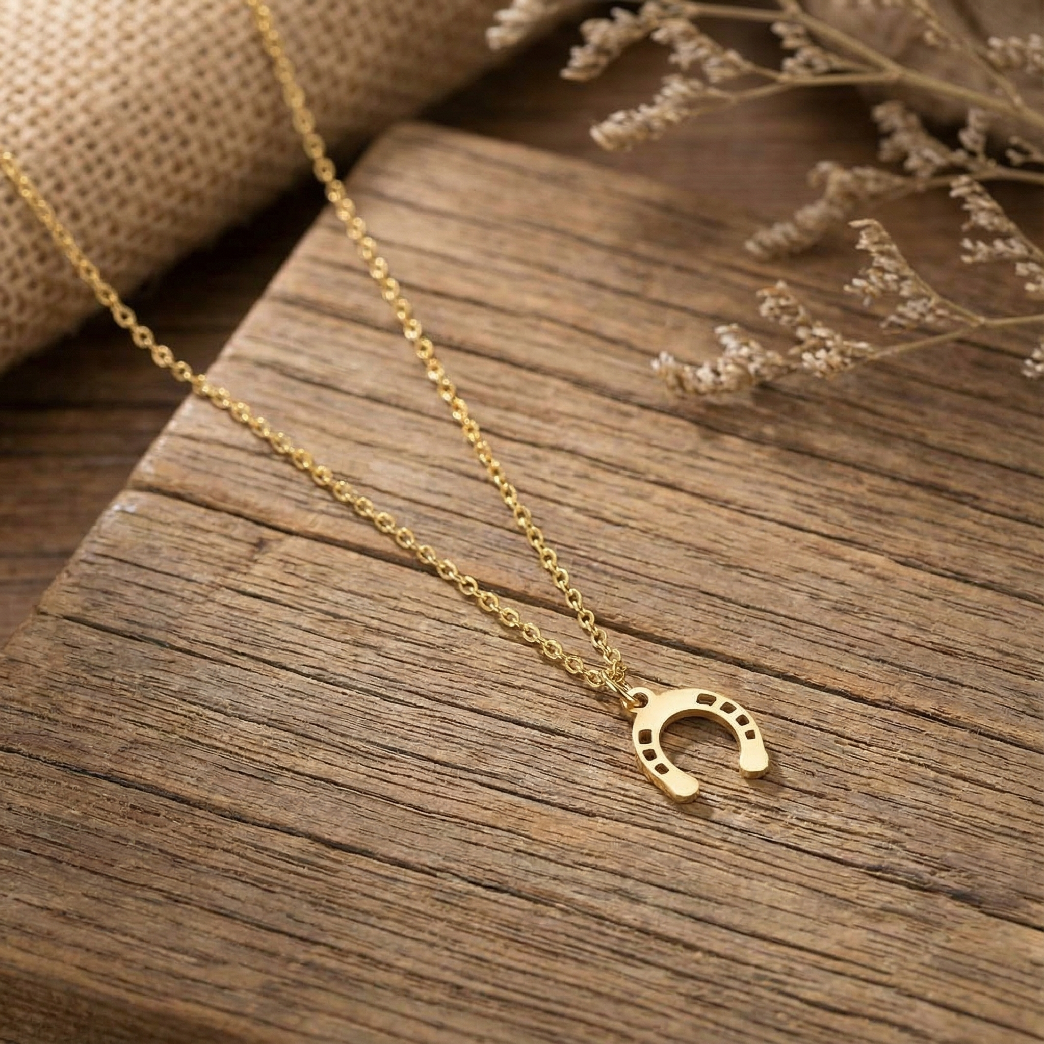 Conjunto Ferradura Raiz Dourado