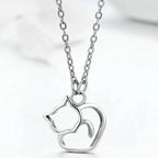 Conjunto Amor Felino Minimalista Prata 925