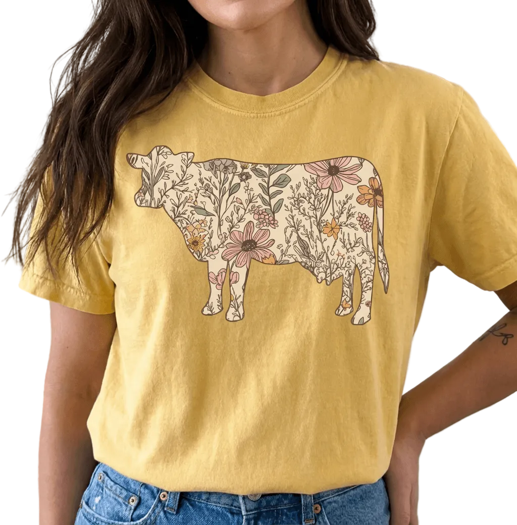 T-shirt Vaquinha Floral Grande
