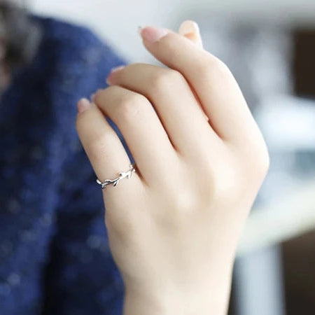 Anel Ramo de Oliveira Prata 925