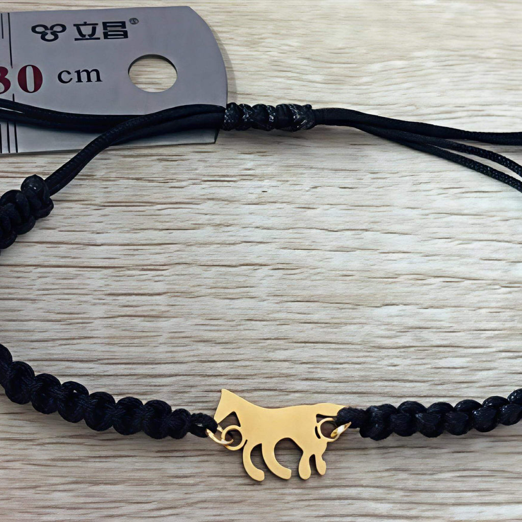 Pulseira Ajustável Galope Cores Pingente Dourado