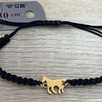 Pulseira Ajustável Galope Cores Pingente Dourado