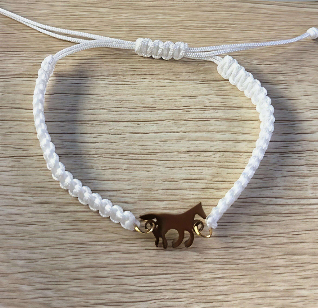 Pulseira Ajustável Galope Cores Pingente Dourado