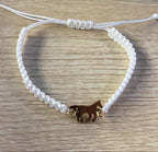 Pulseira Ajustável Galope Cores Pingente Dourado