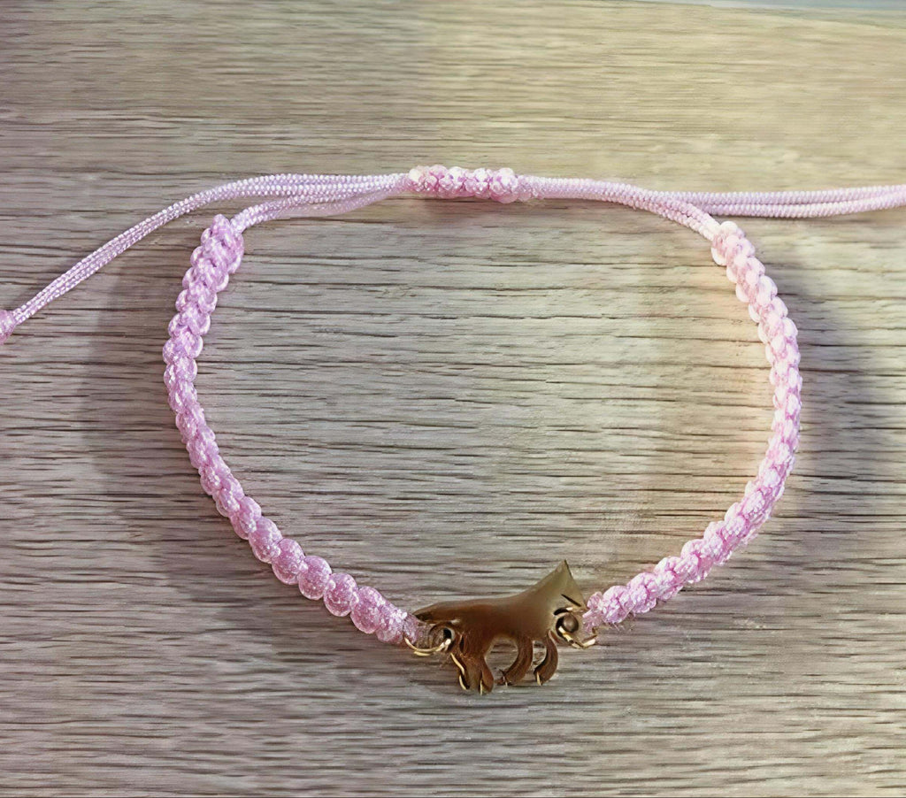Pulseira Ajustável Galope Cores Pingente Dourado