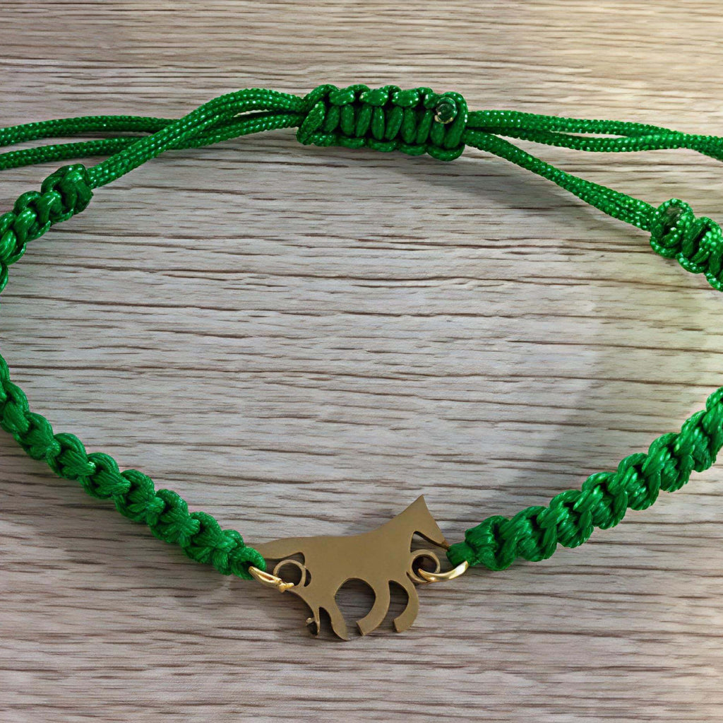 Pulseira Ajustável Galope Cores Pingente Dourado