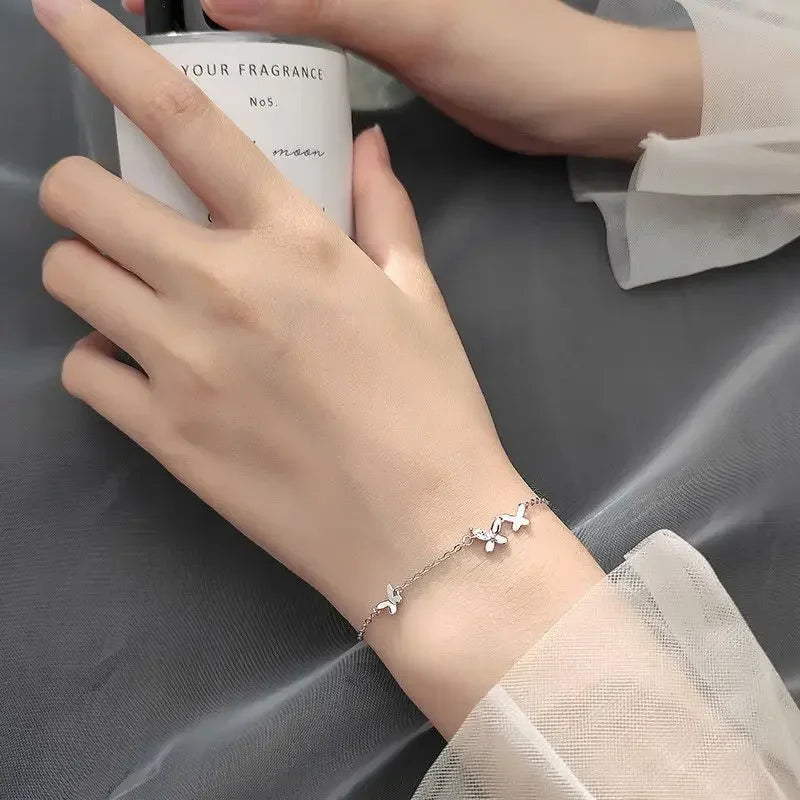 Pulseira Borboletas Delicadas Prata 925