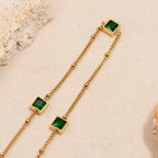 Colar Pontos Coloridos Elegantes Banhado a Ouro