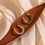 Conjunto Ferradura Moderna Banhado a Ouro 18k
