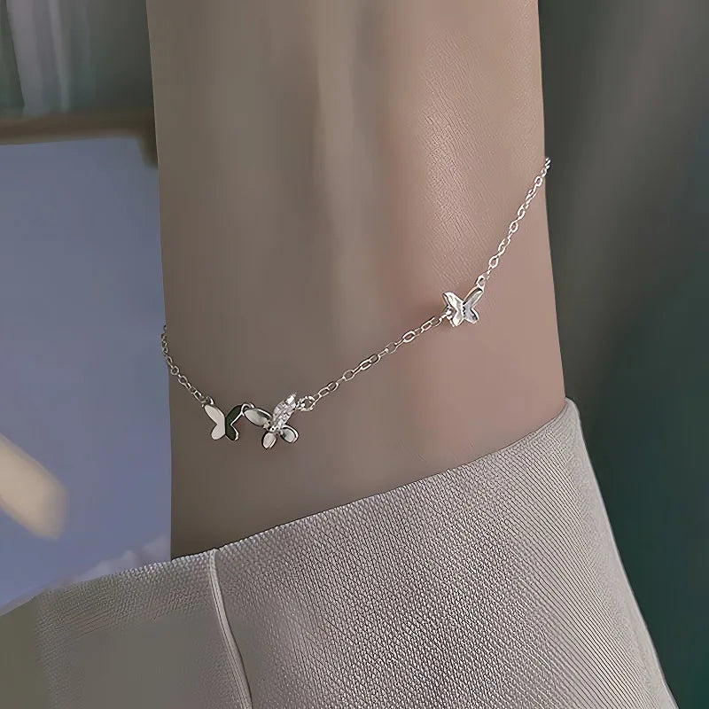 Pulseira Borboletas Delicadas Prata 925