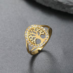 Anel Árvore da Vida com Brilhantes Dourado ou Prata