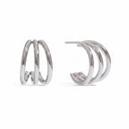 Brinco Triplo Argolas Minimalistas Dourada ou Prata ou Mista