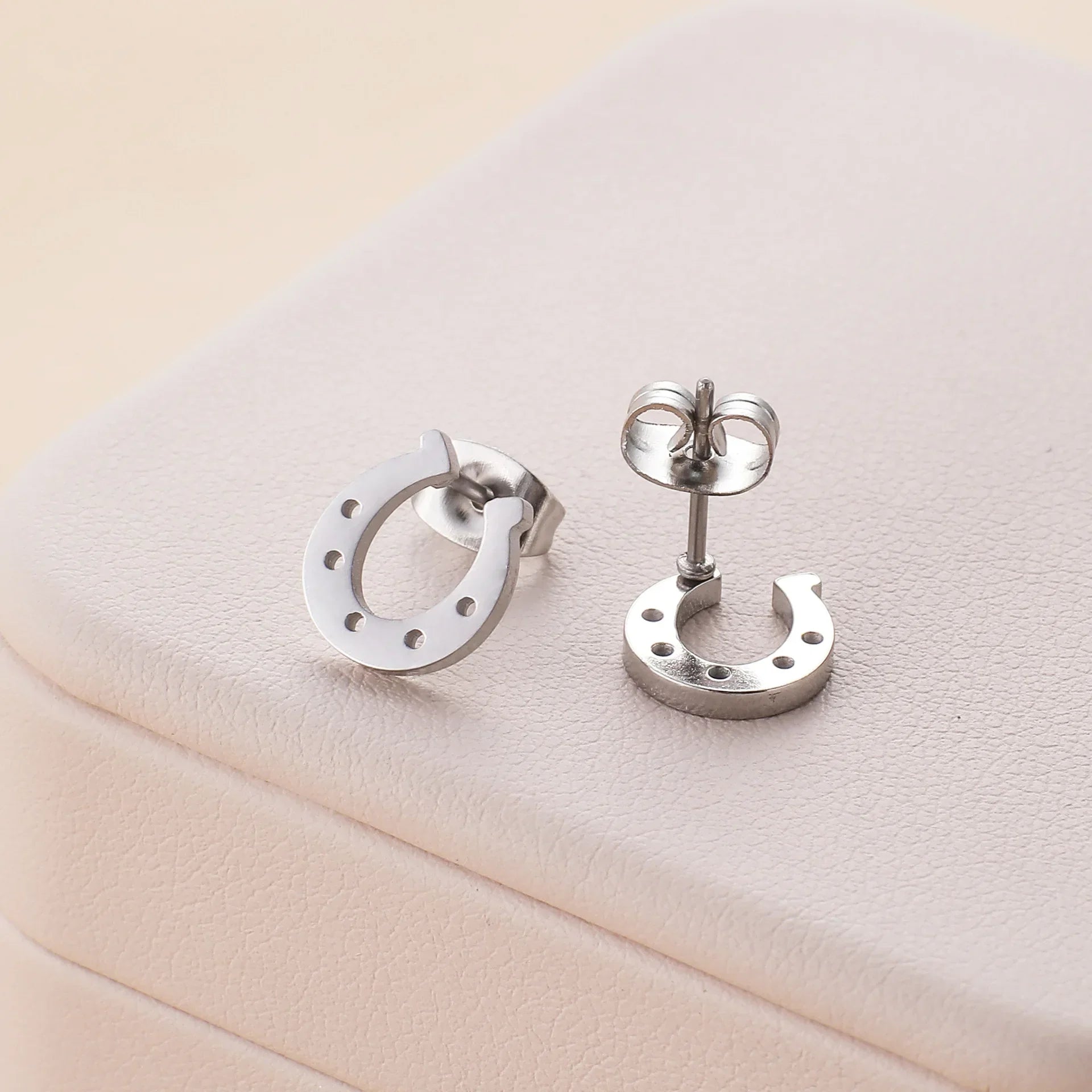 Brinco Ferradura Cravos Prata