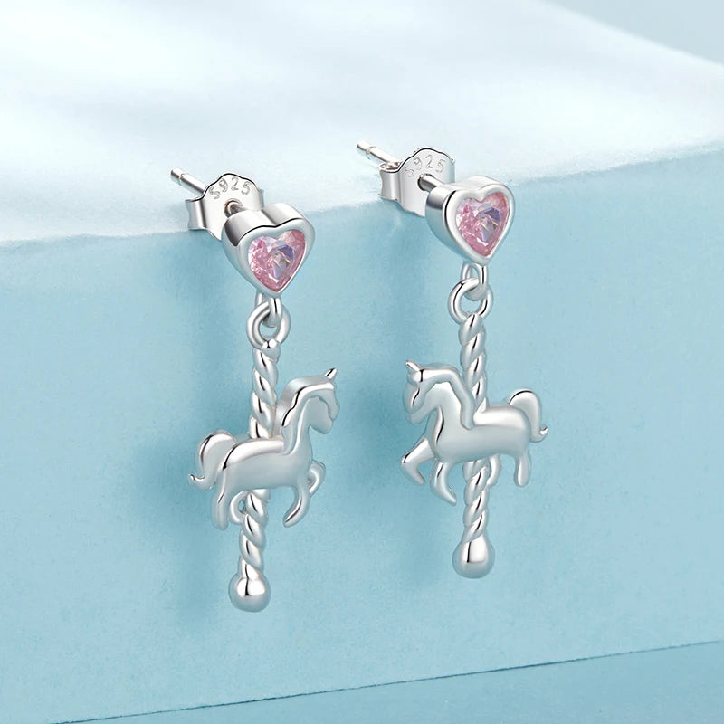 Brinco Paixão Equina Carrossel Prata 925