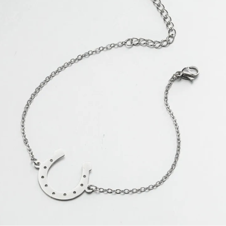 Pulseira Ferradura de Aço Prata