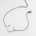 Pulseira Ferradura de Aço Prata