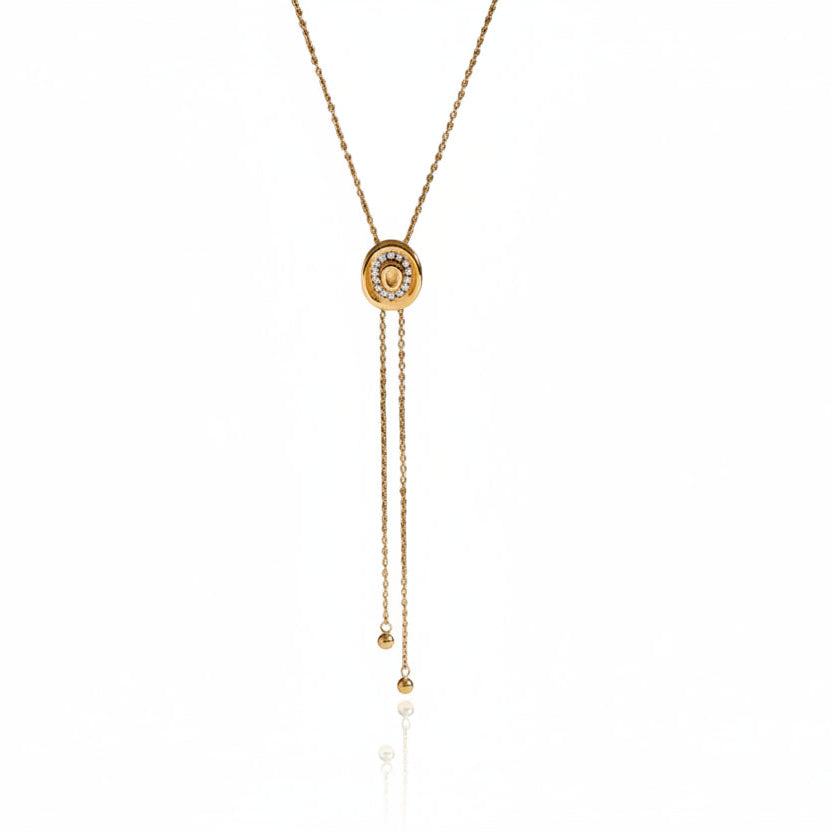 Colar com Pingente Deslizante Cowgirl Dourado