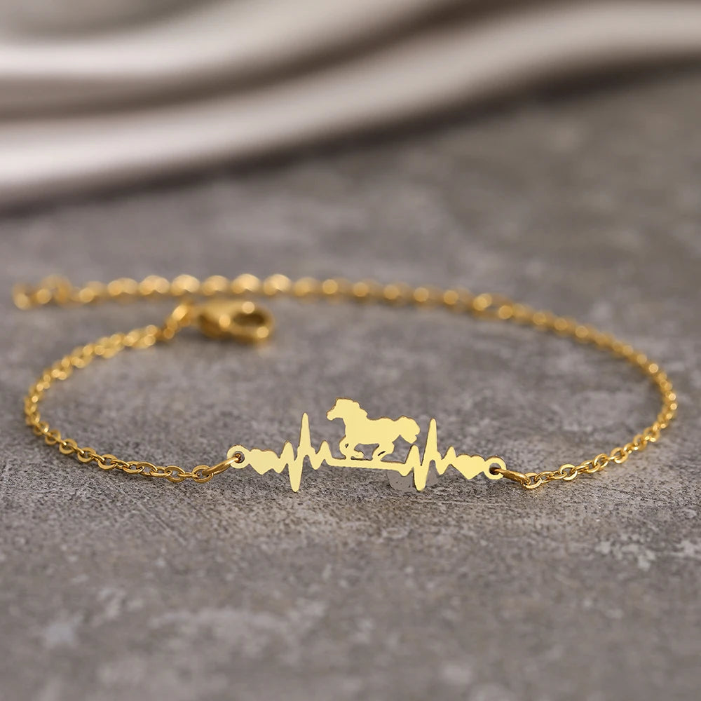Pulseira Batimentos a Galope Dourado