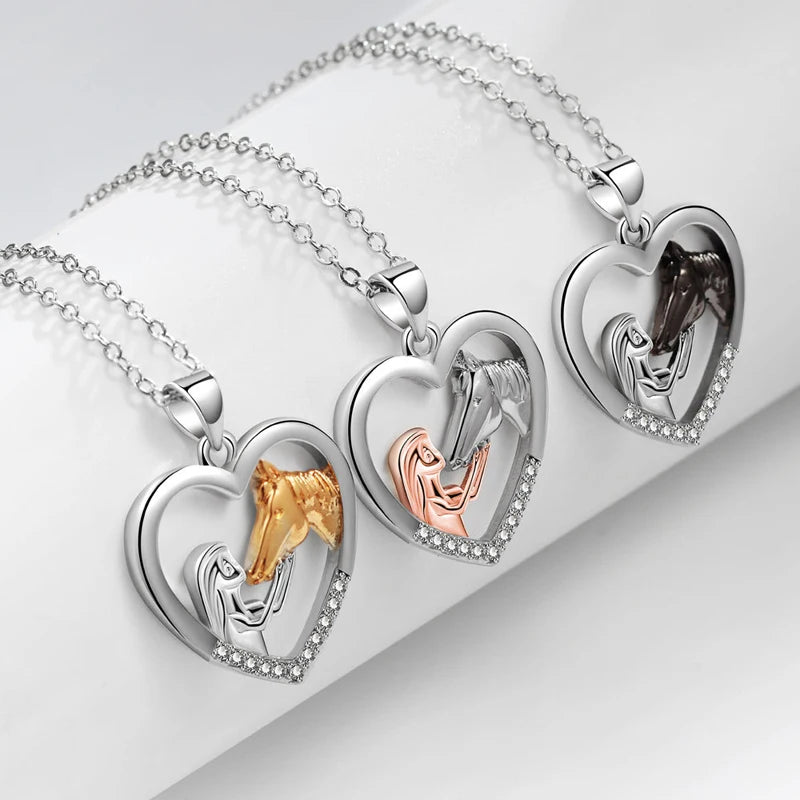 Conjuto Garota e seu Cavalo  Prata 925