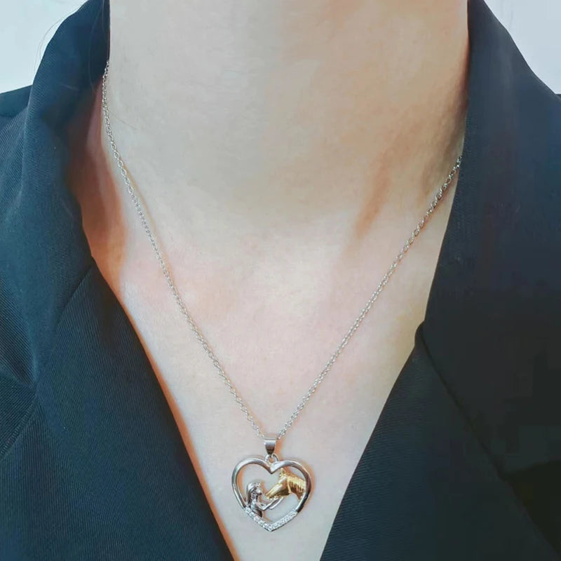 Conjuto Garota e seu Cavalo  Prata 925