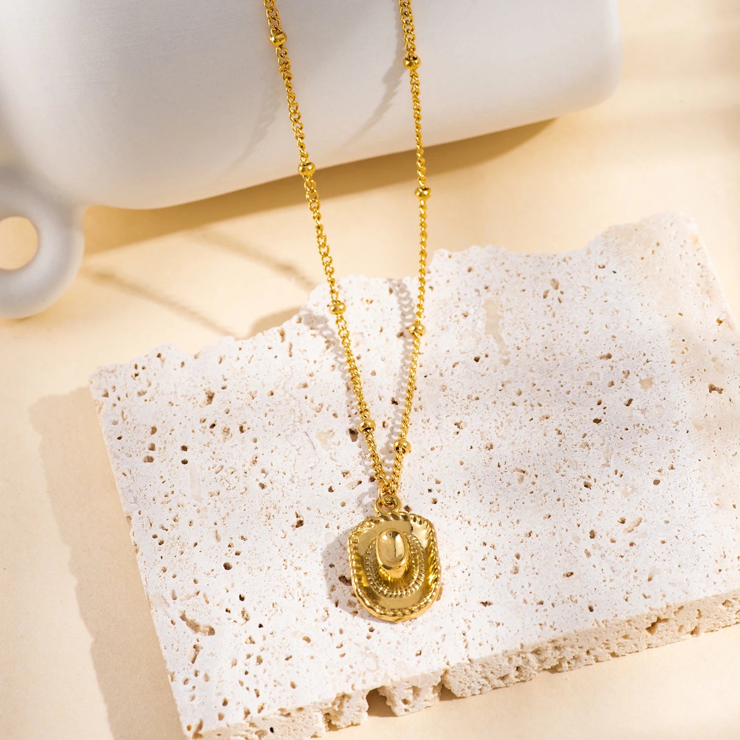 Conjunto Colar e Pingente Chapéu de Boiadeira