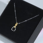 Conjunto Corrente e Pingente Estribo duas Cores