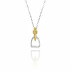 Conjunto Corrente e Pingente Estribo duas Cores