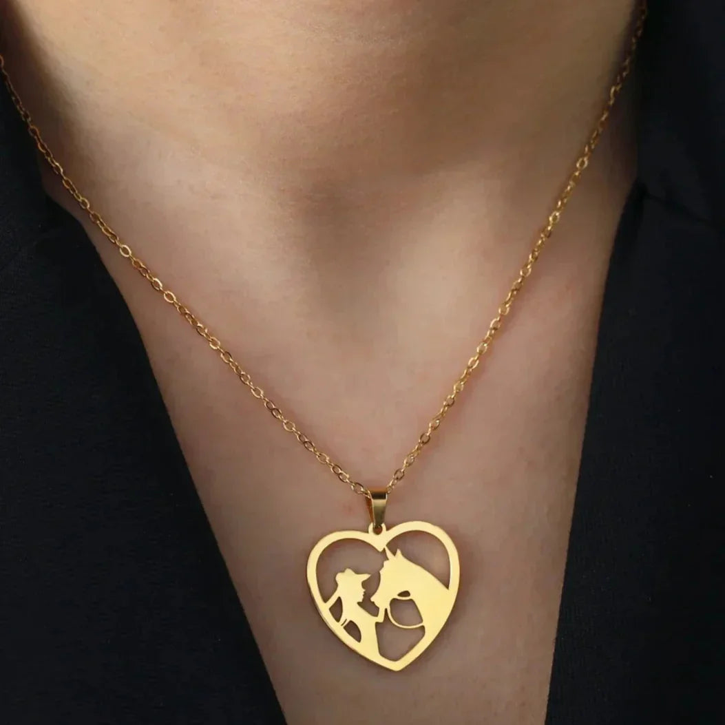 Conjunto Colar e Pingente Alma Dourado