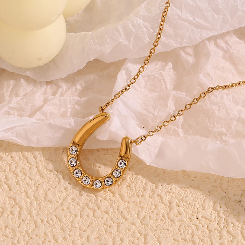 Conjunto Ferradura Moderna Banhado a Ouro 18k