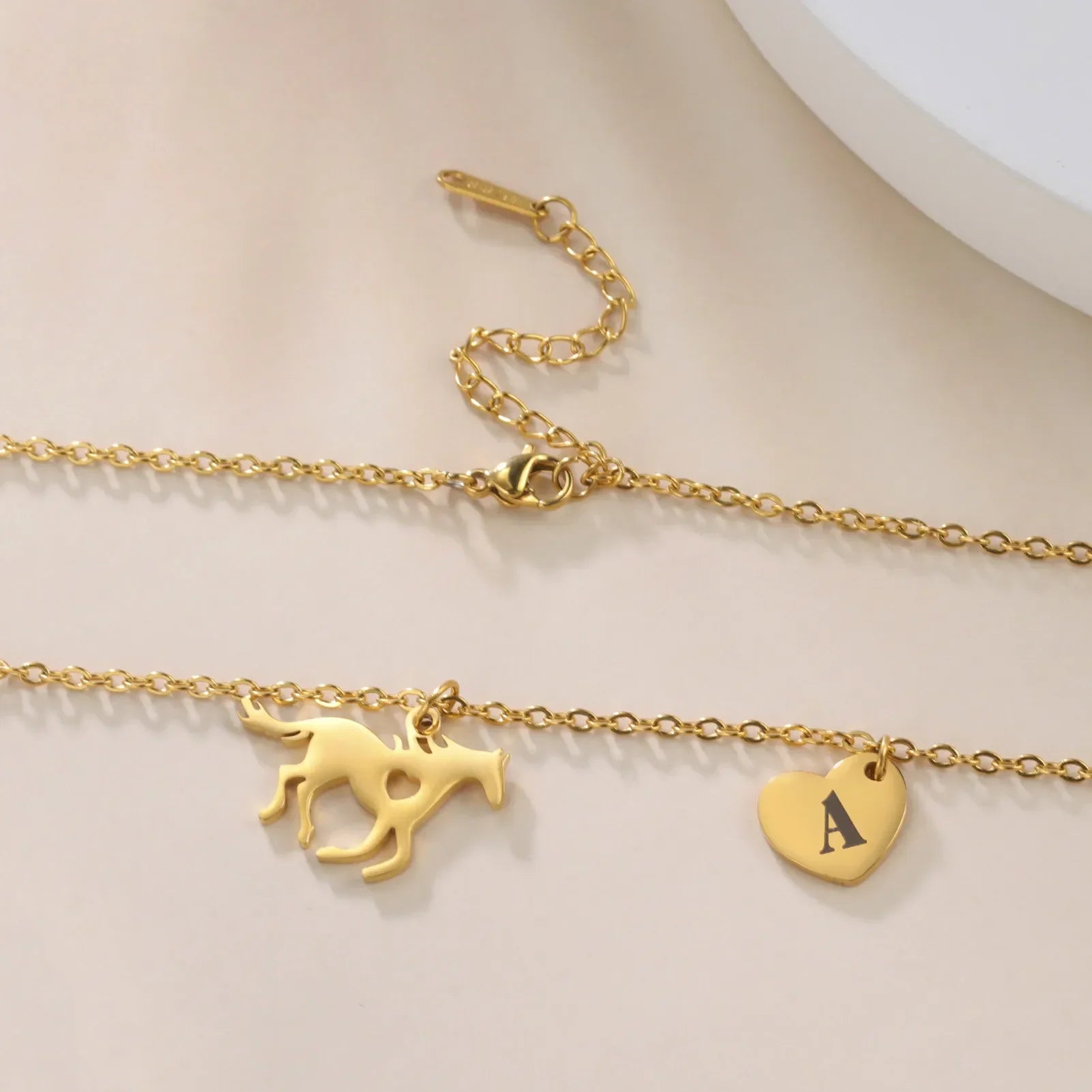 Conjunto Colar e Corrente Alfabeto Dourado ou Prata