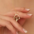 Conjunto Corrente e Pingente Cavalo Elegance Dourado