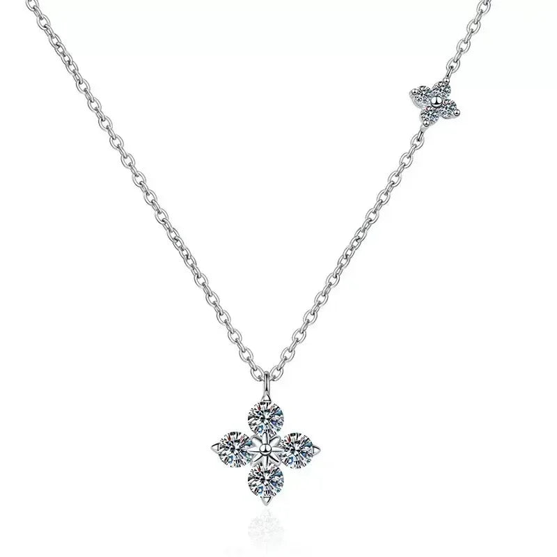 Conjunto Trevo de 4 folhas Cravejado Prata 925