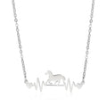 Conjunto colar e pingente Batimentos Prata