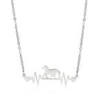 Conjunto colar e pingente Batimentos Prata