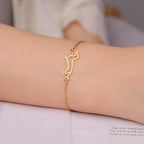 Pulseira Simples Meu Companheiro Salcicha Dourado