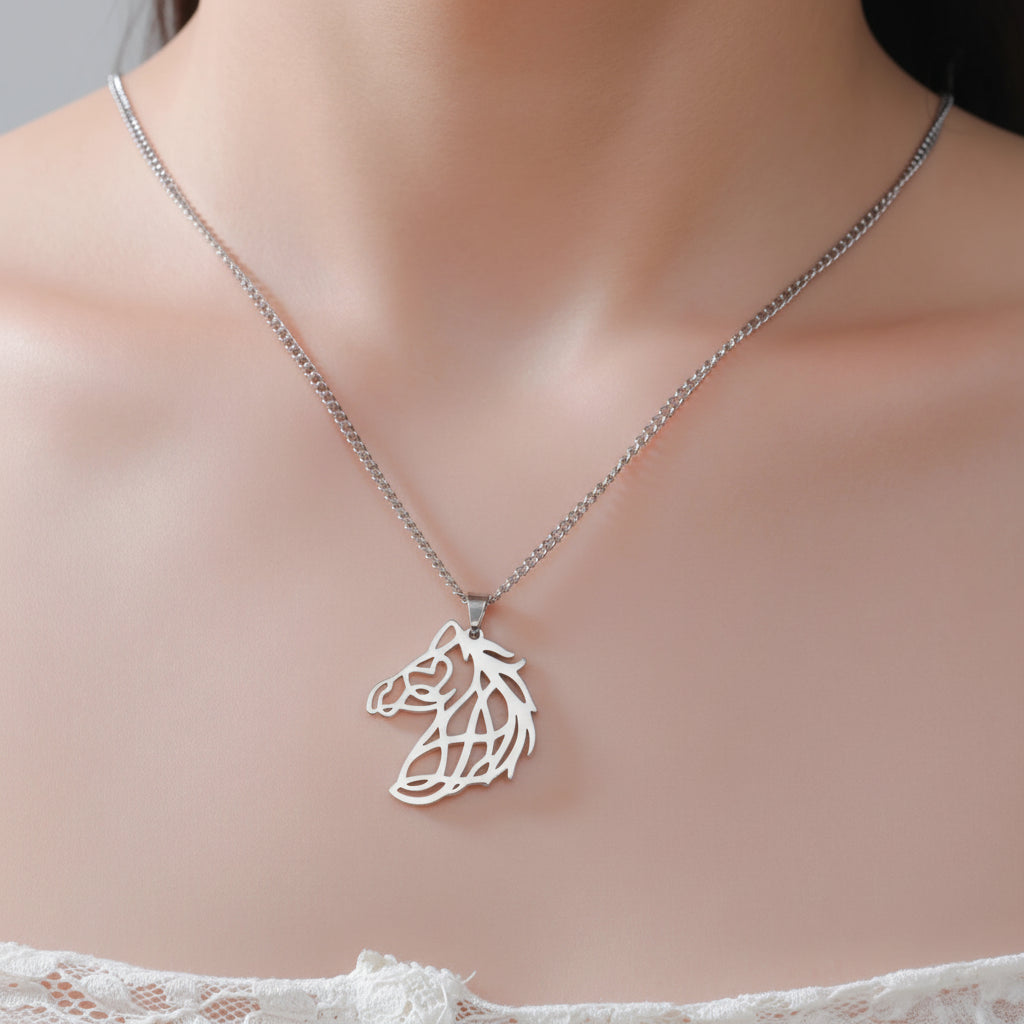 Conjunto Cavalo Geométrico Moderno Prata